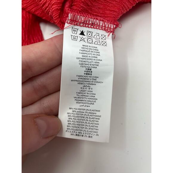 Michael Kors Geranium Orange Red Smocked Square Neck Maxi Dress Size L NWT - Picture 8 of 11